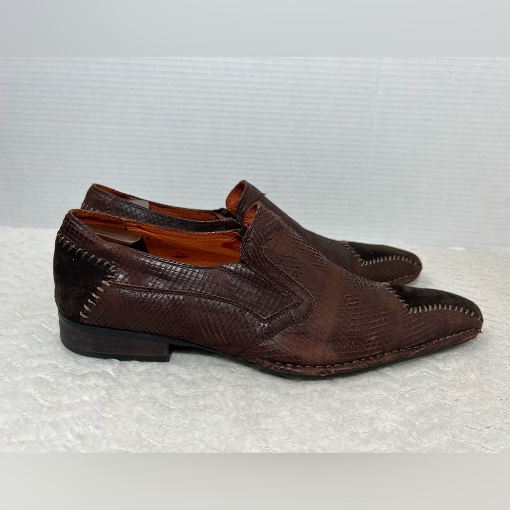 Robert Wayne Stack Men’s 12 Square Toe Brown Snak… - image 5
